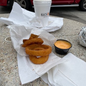 Back Yard Burgers - Onion rings and vanilla shake - Burgers Near Me - Altamonte Springs, Florida