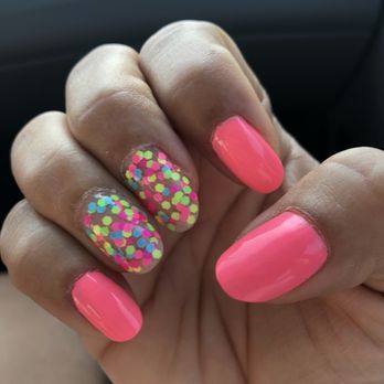 Nail Fervour - China Glaze Shocking Pink accented with Feeling Bamboozled by Finger Paints - Nail Salons Near Me - Lawrenceville, Georgia Nail Fervour - China Glaze Shocking Pink accented with Feeling Bamboozled by Finger Paints - Nail Salons Near Me - Lawrenceville, Georgia