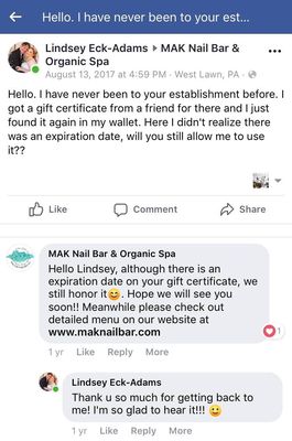 MAK Nail Bar & Organic Spa LLC by null