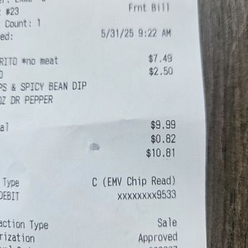 Taco Bros - Receipt - Mexican Near Me - Bakersfield, California