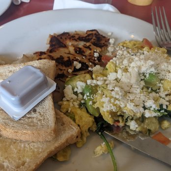Al's Super Cafe - Mediterranean Scrambler ($10.95) - 3.5 stars. Sun brunch 2021-09-26 - American Near Me - San Francisco, California