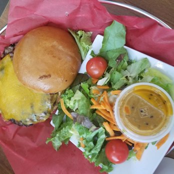 Joe's Farm Grill - Farm burger with side salad - American Near Me - Gilbert, Arizona Joe's Farm Grill - Farm burger with side salad - American Near Me - Gilbert, Arizona