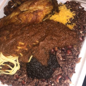 Mama Gee's Takeout Restaurant - Close up no filter photo of Wakkye(rice & Beans) Plate - African Near Me - Charlotte, North Carolina