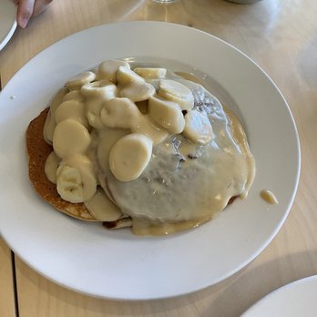 The Bongo Room - Banana Praline Pancakes - New American Near Me - Chicago, Illinois The Bongo Room - Banana Praline Pancakes - New American Near Me - Chicago, Illinois