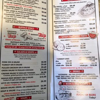 Full Moon BBQ - Menu Pt2 - Barbeque Near Me - Birmingham, Alabama
