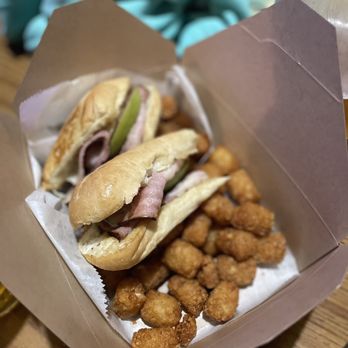 Eastside Bowl - Ham & Swiss Sandwich with tots - Bowling Near Me - Madison, Tennessee Eastside Bowl - Ham & Swiss Sandwich with tots - Bowling Near Me - Madison, Tennessee