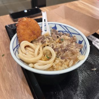 Marugame Udon - Nikutama and Potato Croquette - Japanese Near Me - Aliso Viejo, California
