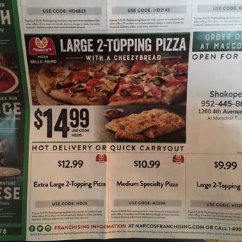 Marco's Pizza - Advertising a $14.99 large 2-topping with cheezybread, but won't honor the deal online or in-store. - Chicken Wings Near Me - Shakopee, Minnesota Marco's Pizza - Advertising a $14.99 large 2-topping with cheezybread, but won't honor the deal online or in-store. - Chicken Wings Near Me - Shakopee, Minnesota