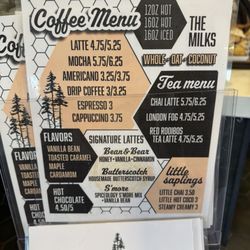 Timber Coffee Company - Coffee Menu