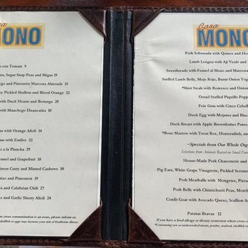 Casa Mono - Casa Mono Food Menu as of May 2022 - Spanish Near Me - New York, New York Casa Mono - Casa Mono Food Menu as of May 2022 - Spanish Near Me - New York, New York