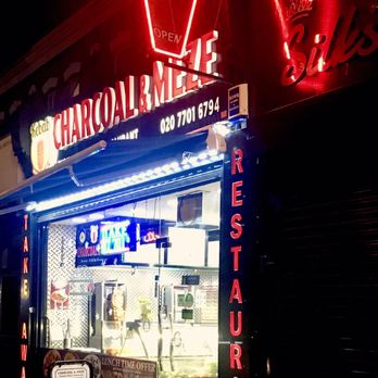 Charcoal Meze 210 - 12/06/2018:  Restaurant entrance. - Turkish Near Me - London, XGL