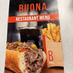 Buona - Take out menu