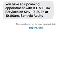 BEST Tax Services - Another appointment reminder
