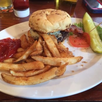 Llywelyn's Pub - Monarch Burger with fries. - Irish Near Me - St. Charles, Missouri