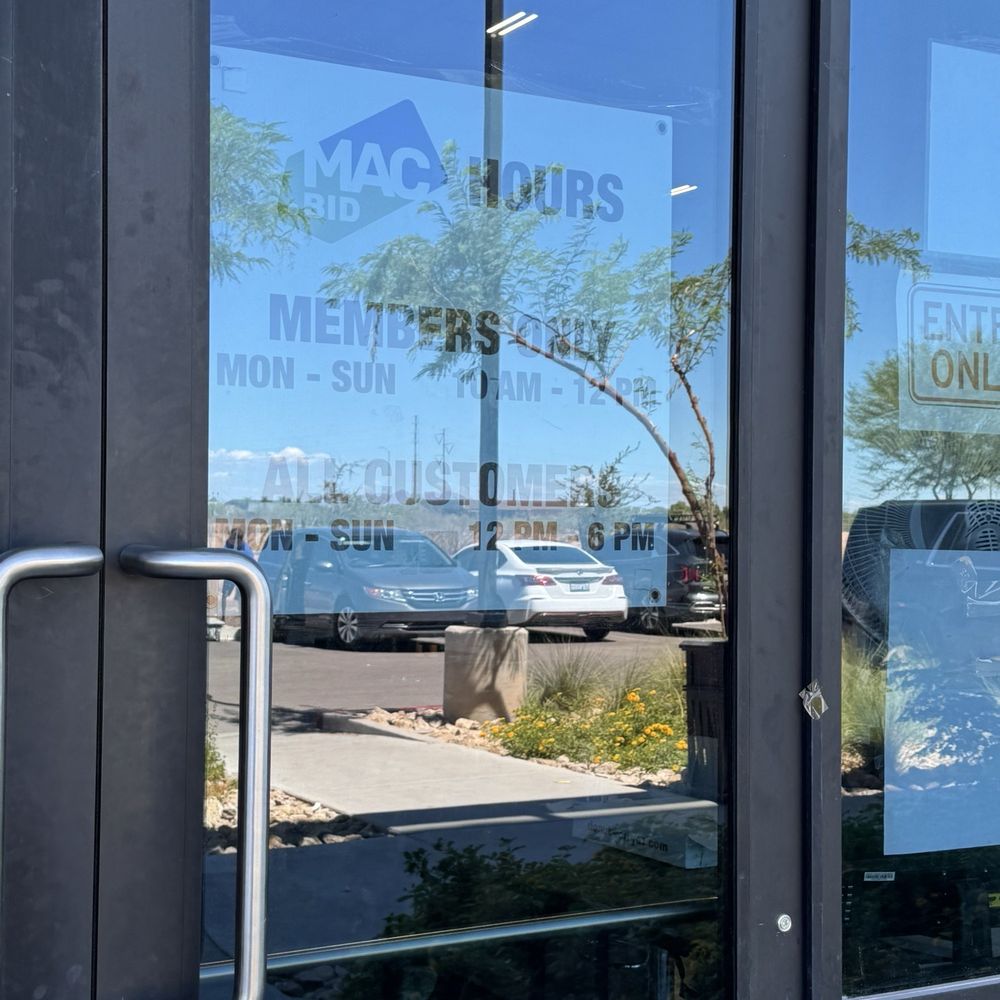 Mac Bid - Hours for members 10-12 and non members 12-6 - Auction Houses Near Me - Mesa, Arizona Mac Bid - Hours for members 10-12 and non members 12-6 - Auction Houses Near Me - Mesa, Arizona