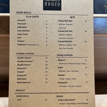 Handies Douzo - Menu - Sushi Bars Near Me - Houston, Texas Handies Douzo - Menu - Sushi Bars Near Me - Houston, Texas