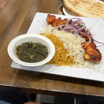 Courthouse Kabob - Chicken Kabob Platter with spinach. The chicken needs more seasoning. All in all the food was good. - Afghan Near Me - Arlington, Virginia Courthouse Kabob - Chicken Kabob Platter with spinach. The chicken needs more seasoning. All in all the food was good. - Afghan Near Me - Arlington, Virginia