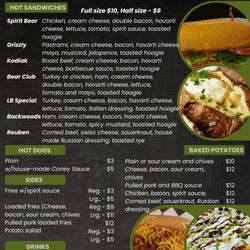 The Little Bear Group - 2024 Lunch and Dinner Menu