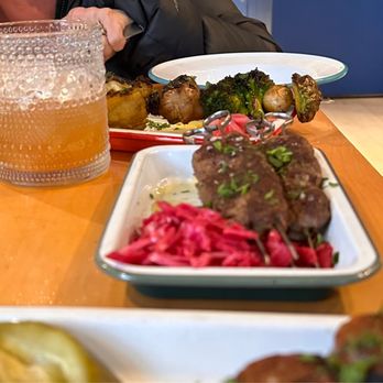 Bluto's - Lamb Souvlaki & Bluto Cooler (gin inspired) - Greek Near Me - Portland, Oregon Bluto's - Lamb Souvlaki & Bluto Cooler (gin inspired) - Greek Near Me - Portland, Oregon