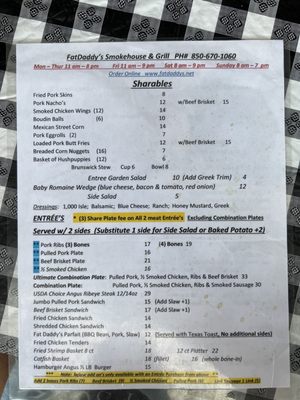 Menu photo 2 FatDaddy's Smokehouse and Grill Eastpoint, FL Menu photo 2 FatDaddy's Smokehouse and Grill Eastpoint, FL