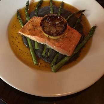 SWeL Restaurant - Salmon, asparagus and black bean purée to die for!!! - New American Near Me - Seattle, Washington SWeL Restaurant - Salmon, asparagus and black bean purée to die for!!! - New American Near Me - Seattle, Washington