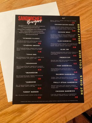 Menu photo 4 Stingers Wixom, MI