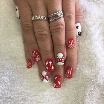 Tip Top Nail Bar - I told Jenny that I wanted a Disney Christmas design & she gave me exactly what I asked for! She did an amazing job! I love my nails! - Nail Salons Near Me - Tustin, California Tip Top Nail Bar - I told Jenny that I wanted a Disney Christmas design & she gave me exactly what I asked for! She did an amazing job! I love my nails! - Nail Salons Near Me - Tustin, California