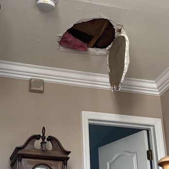 A&D Construction Services - What ceiling looked like before repair - Painters Near Me - New York, New York