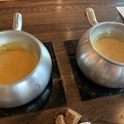 Photo of The Melting Pot - El Paso - El Paso, TX, United States. Wisconsin cheese dip and I can't recall the other one(had basil pesto/sun died tomatoes in it with Parmesan).