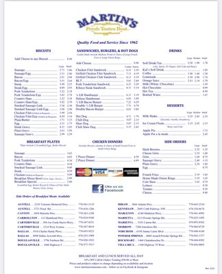 Menu photo 6 Martin's Fresh Tastes Best Norcross, GA Menu photo 6 Martin's Fresh Tastes Best Norcross, GA