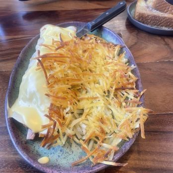 Joes Green Barn - Han and cheese crepe w/ hash browns - Breakfast & Brunch Near Me - McKinleyville, California Joes Green Barn - Han and cheese crepe w/ hash browns - Breakfast & Brunch Near Me - McKinleyville, California