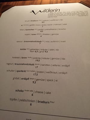 Menu photo 8 Wilderin Innsbruck, 7 Menu photo 8 Wilderin Innsbruck, 7