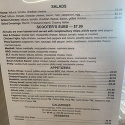 Scooter's Pizzeria - New menu's