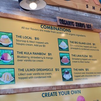Kula Shave Ice - Menu - Shaved Ice Near Me - Hilo, Hawaii