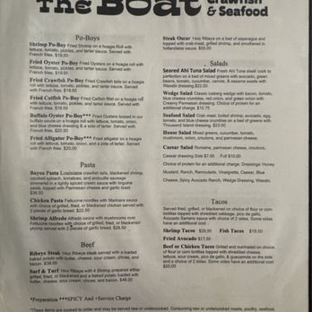 The Boat - Menu 4 - Seafood Near Me - Austin, Texas