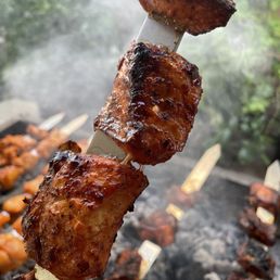 a skewer of meat a skewer of meat