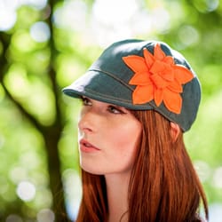 Flipside Hats - Emily Models The Pearl Cap . http://www.flipsidehats.com/magento/hats/styles/pearl.html
