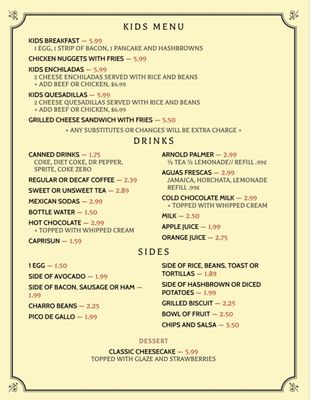 Menu photo 3 Cindy's Cafe Restaurant Mission, TX
