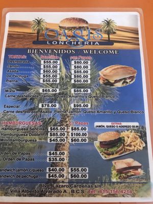 Menu photo 2 Loncheria Del Vizcaíno, BCS