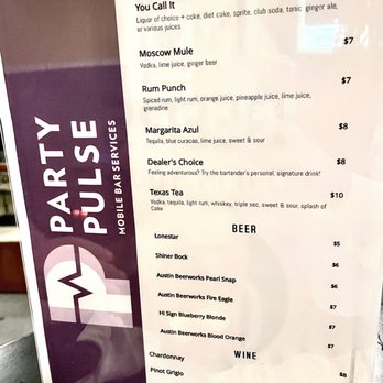 Fallout Theater - Bar menu - Comedy Clubs Near Me - Austin, Texas