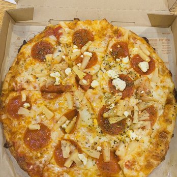 Blaze Pizza - Pepperoni and pineapple, topped with oregano and feta. - Salad Near Me - Gold River, California