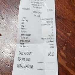 Nicolo's Family Restaurant - Bill