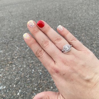 Angel Nails - Powder dip manicure with unique glitter. - Nail Salons Near Me - Atlanta, Georgia