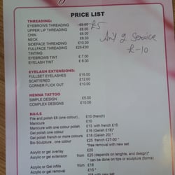 Beauty @ Queens - Price List