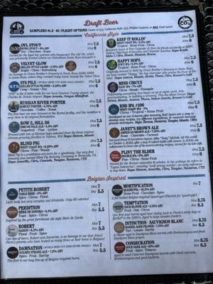 Menu photo 3 Russian River Brewing Santa Rosa, CA Menu photo 3 Russian River Brewing Santa Rosa, CA
