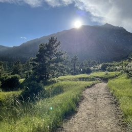 Hiking trail towards the mountain. Hiking trail towards the mountain.