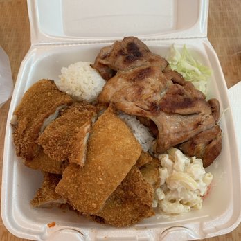 Hula Wok BBQ - Half and Half Mixed Plate - katsu and BBQ chicken - Chinese Near Me - San Ramon, California Hula Wok BBQ - Half and Half Mixed Plate - katsu and BBQ chicken - Chinese Near Me - San Ramon, California
