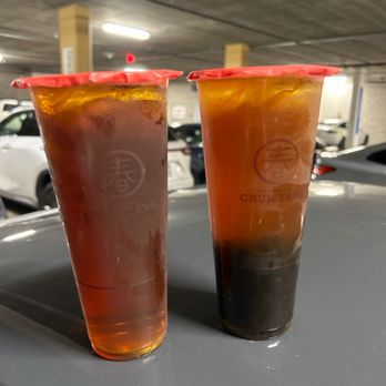 Chun Yang Tea - Large Iced Oolong Tea & Large Iced Mountain Tea with boba - Bubble Tea Near Me - Sunnyvale, California