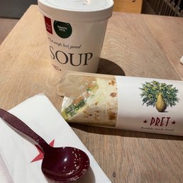 Avocado Pine Nut Wrap and Tomato Feta Soup