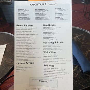 Root Down DIA - Drink menu - New American Near Me - Denver, Colorado Root Down DIA - Drink menu - New American Near Me - Denver, Colorado